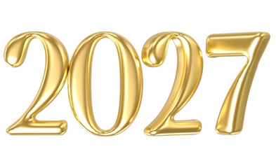 Happy New Year Number Gold 3D