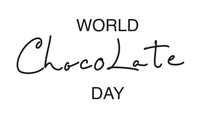 Fototapeta premium happy chocolate day text font calligraphy hand written lettering script black color world chocolate day cocoa food dark candy sweet dessert delicious sweet food snack tasty world chocolate day july