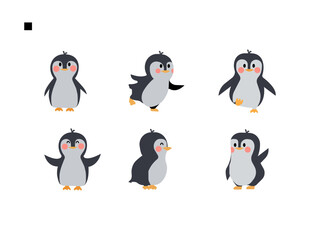 penguin vector, icon vector illustration, penguin silhouette of a penguin isolated on a white background vector, penguins on the beach vector illustration.