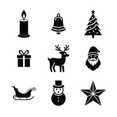Festive Christmas Icon Set | Vector Holiday Clipart Pack