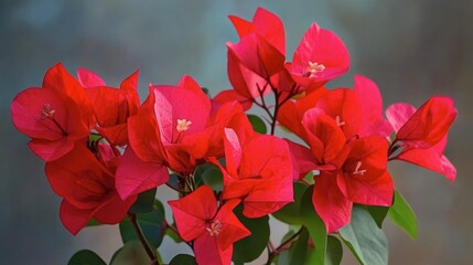 Vibrant Bougainvillea Blooms Against Soft Background Colors