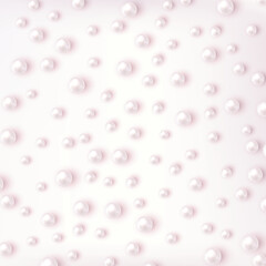 Elegant  pattern of shiny white pearls on a soft light background. Ideal for luxury, fashion, wedding, or cosmetic-themed designs.