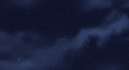 Obraz premium Starry night sky with soft clouds drifting through a tranquil cosmic landscape with copy space