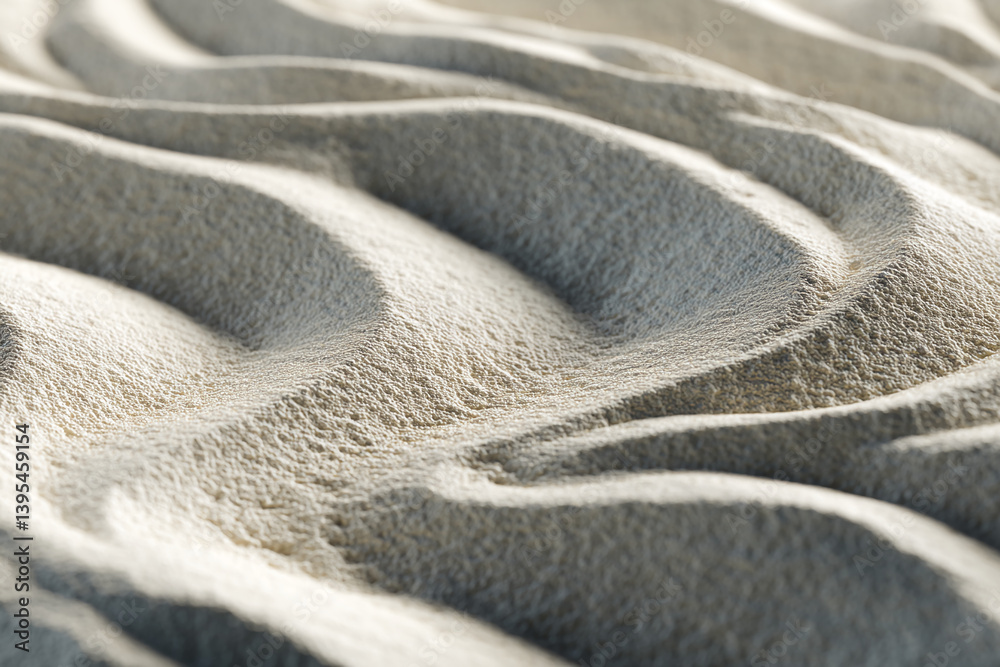 Poster Close-up of beige textured surface, showing undulating waves creating a smooth, three-dimensional effect, symbolizing serenity and natural forms