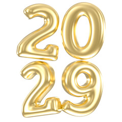 3D Golden Happy New Year 2029