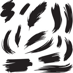 Black brush strock set 