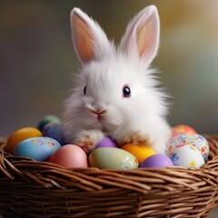 easter bunny and easter eggs
