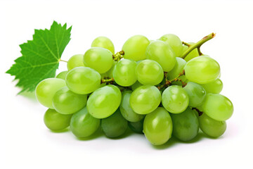 Ripe Green Grapes on transparent background