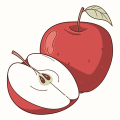 red apple on white background
