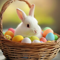 easter bunny and easter eggs
