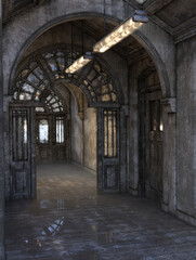 Old Abandoned Hospital Corridor