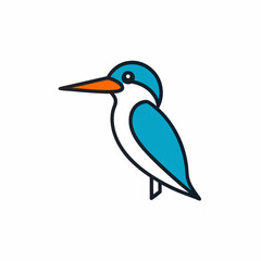 Kingfisher Bird Icon Vector Elegant Line Art Illustrations for Nature Inspired Designs