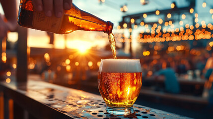 Sunset Beer Pour
