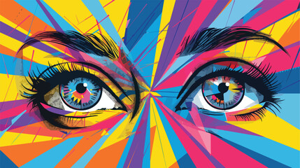 Professional Eye Design over Colorful Background Vector Illustration