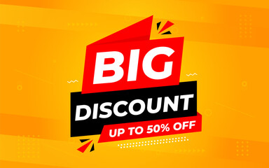 Big Discounts sale banner vector template. Discount banner. Sale label and discounts background, Discount Promotion marketing poster design for web and Social. Vector Illustration.