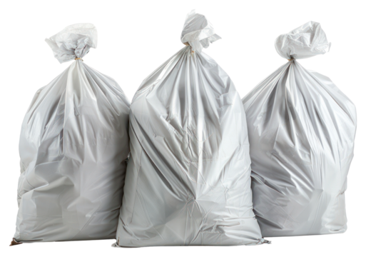 PNG Three white garbage bags