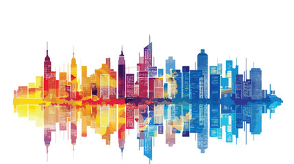 Fototapeta premium Urban Cityscape Design on White Background - Vector Illustration for Graphic Designs and Web Projects
