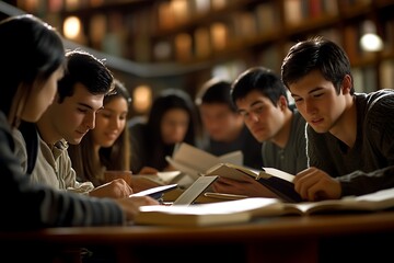 Men and women of different ages studying theology