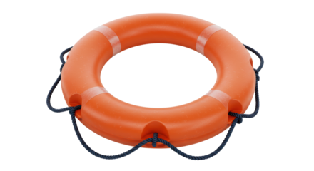 Isolated Orange Lifebuoy