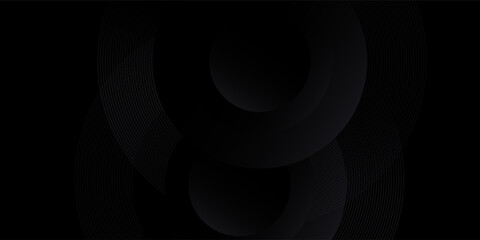 Minimalist black premium abstract background with luxury dark geometric elements. Exclusive wallpaper design for poster, brochure, presentation, website. Vector illustration
