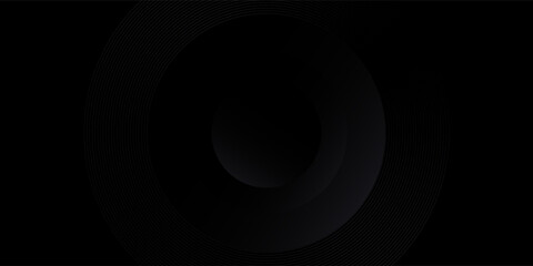 Minimalist black premium abstract background with luxury dark geometric elements. Exclusive wallpaper design for poster, brochure, presentation, website. Vector illustration