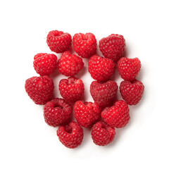 Raspberry isolated on white background. Fresh summer berries, close up