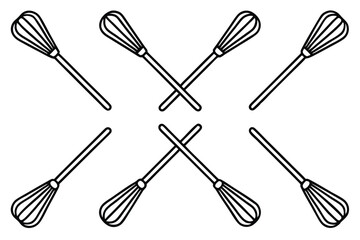 Crossed Whisk Icon Sy Unique Line Illustration
