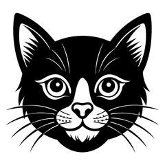 Obraz premium Cat head icon on white background