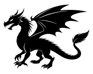 Fototapeta premium Dragon Vector Silhouettes & SVG Icons | Mythical Beast Designs for Print & Digital