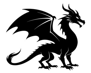 Fototapeta premium Dragon Vector Silhouettes & SVG Icons | Mythical Beast Designs for Print & Digital