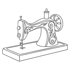 Seawing machine line art coloring page vector design