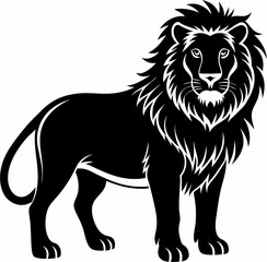 lion black and white