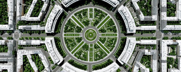 Stunning aerial panorama of Vienna, emphasizing the radial layout and green spaces within the city center - tourism Austria travel outdoor Vienna