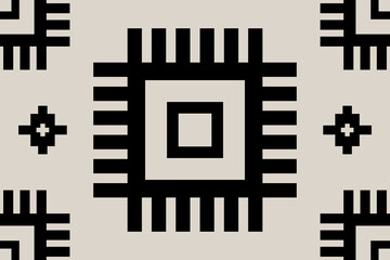 Navajo tribal vector pattern. Native American ornament. Ethnic South Western decor style. Boho geometric ornament.Ikat floral paisley embroidery blanket, rug. Woven carpet