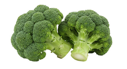 Isolated Fresh Broccoli Heads