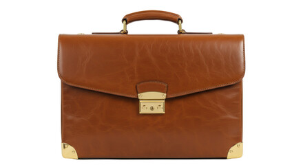 Isolated leather briefcase on white background
