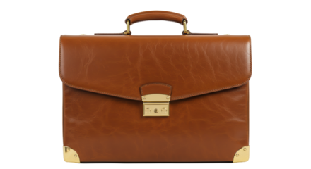 Isolated leather briefcase on white background