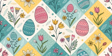 Fototapeta premium seamless pattern with easter eggs