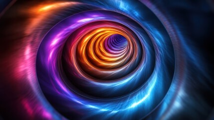 Colorful swirling tunnel, abstract background, digital art, website design