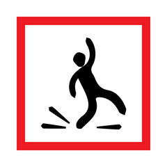 slippery floor symbol vector illustration square