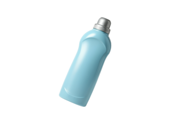 A floating bottle of fabric softener, horizontally aligned, on a solid white background