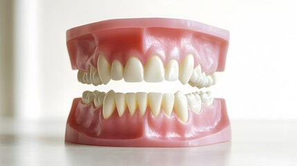 Obraz premium Realistic Dental Model Full Set Teeth Gum Anatomy