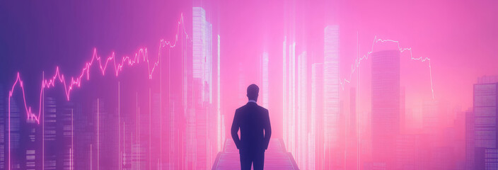 Businessman analyzes profitability of working