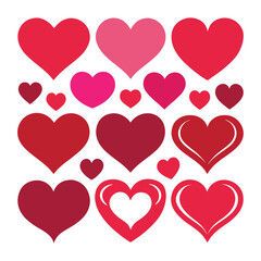 Heart shapes collection vector.