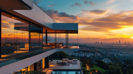 sunset in the city