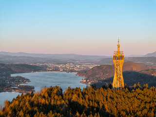 W&ouml;rthersee Pyramidenkogel Sunset, Klagenfurt Austria  -Carinthia(K&auml;rnten)