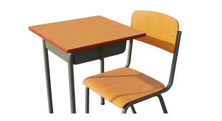 Isolated School Desk and Chair