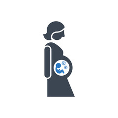 Pregnant Woman Infection Icon