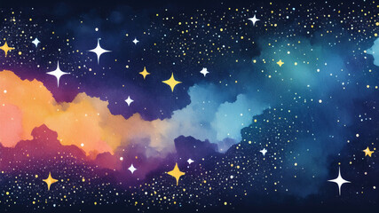 Naklejka premium Deep space shining stars in night sky, constellation star field, galaxy