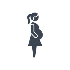 Pregnant Woman Side Icon